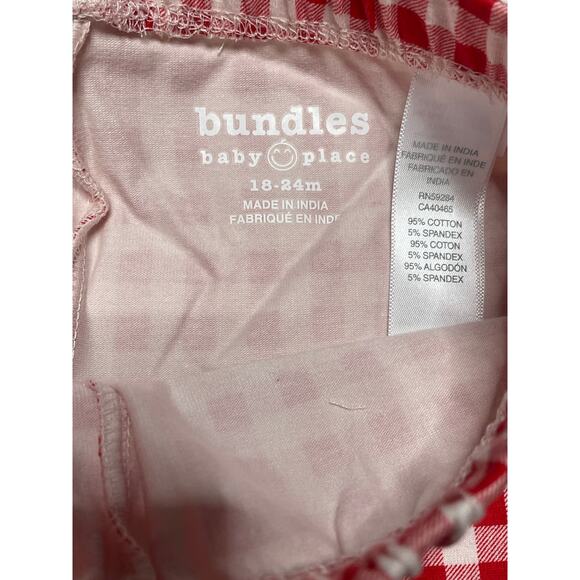 The Children's Place Bundles Gingham & Solid Ruffle Red Pant 18-24M - Picture 3 of 5